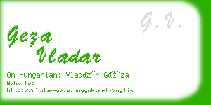 geza vladar business card